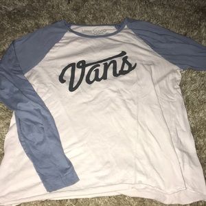 Blue and white vans baseball tee